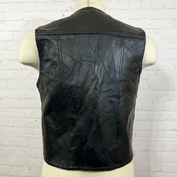 Navarre Leather Company Vintage Quilted Leather Vest in Black Medium 90s 80s - Picture 10 of 16